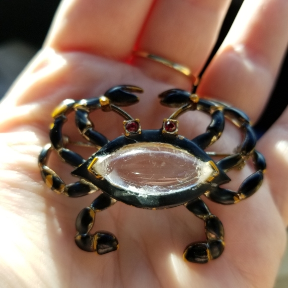 Relisted - Vintage crab brooch jelly belly unsigned Hattie Carnegie - Picture 4 of 13